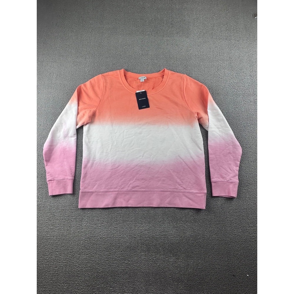 J. Crew Dip Dye Ombre Sweatshirt Women M‎ Multi Color Crewneck Cotton Beachy